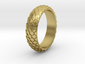 Dragon Scale Ring_A in Natural Brass: 5 / 49