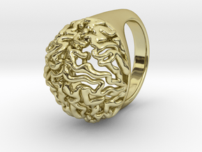 Brain Ring in 18k Gold Plated Brass: 8.25 / 57.125