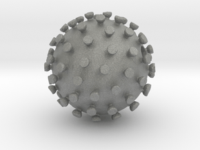 Corona Virus Pendant in Gray PA12