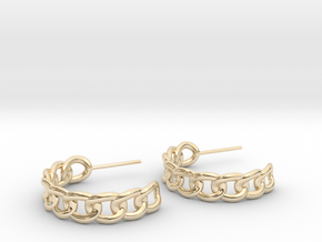 Chain Hoop Earrings in 14K Yellow Gold