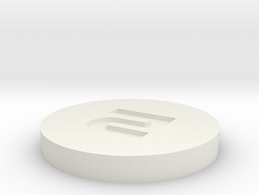 D2 Coin - Sci-Fi Font in White Natural Versatile Plastic