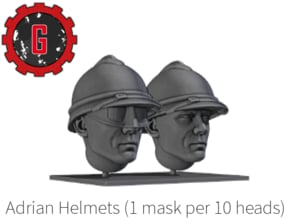 28mm heroic Scale Adrian Helmets in Tan Fine Detail Plastic: Small