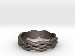 Braided Ring 7 N½ (other sizes available) in Polished Bronzed Silver Steel