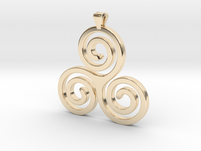 Triskelion - Triskele  Necklace SPG in 14k Gold Plated Brass