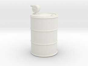 1/25th 55 gallon fuel drum with hand pump in White Natural Versatile Plastic