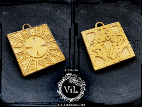 HELLRAISER Puzzle Box Pendant ⛧ VIL ⛧ in Polished Gold Steel