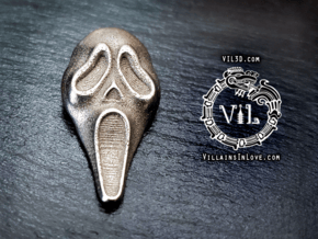 SCREAM Pendant ⛧ VIL ⛧ in Polished Bronzed-Silver Steel: Small