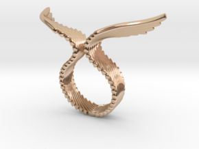 Wing Ring_D in 14k Rose Gold Plated Brass: 8 / 56.75