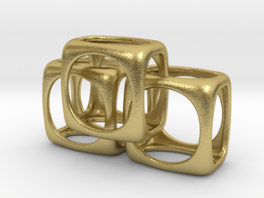 Links 3 -- Pendant in cast metals in Natural Brass (Interlocking Parts)