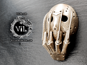 VS Pendant ⛧ VIL ⛧ in Polished Bronzed-Silver Steel: Small