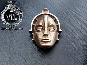 MARIA Metropolis Pendant ⛧ VIL ⛧ in Polished Bronzed-Silver Steel: Small