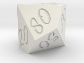 D% Horizontal Oriented Numbers - Scribble Font in White Natural Versatile Plastic