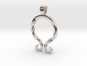 Omega [pendant] in Rhodium Plated Brass