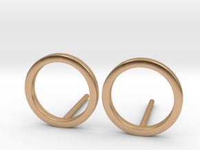 Circle Studs in Polished Bronze