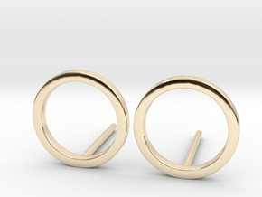 Circle Studs in 14K Yellow Gold
