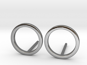Circle Studs in Polished Silver