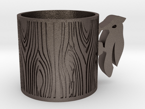 woodpecker_cup in Polished Bronzed-Silver Steel