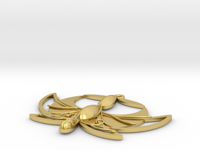 1" Princess Tutu Pendant in Polished Brass