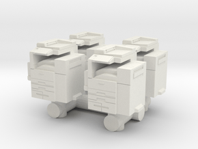 Office Printer (x4) 1/72 in White Natural Versatile Plastic