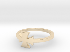 Outlaw Biker Iron Cross (small) Ring Size 12 in 14K Yellow Gold