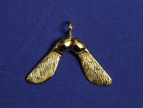 Maple Seed Pendant in 14k Gold Plated Brass