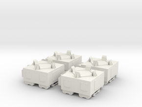 1/20 DKM Naval Mine Carts Set x4 in White Natural Versatile Plastic