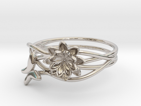 Lotus Butterfly Ring Size 8--18.2mm in Platinum