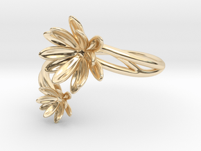 Waterlily Ring Size 8--18.2mm in 14k Gold Plated Brass