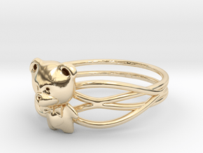Teddy Ring Size 8--18.2mm in 14k Gold Plated Brass