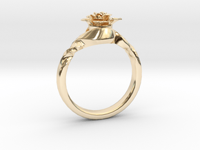 Flower Ring 74 (Contact to Add Stone) in 14k Gold Plated Brass