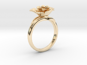Flower Ring 54 (Contact to Add Stones) in 14k Gold Plated Brass