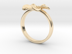 Flower Ring 98 (Contact to Add Stones) in 14k Gold Plated Brass