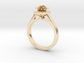 Flower Ring 39 (Contact to Add Stones) in 14k Gold Plated Brass