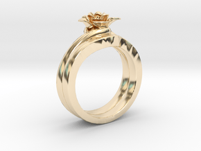 Flower Ring 41 (Contact to Add Stones) in 14k Gold Plated Brass