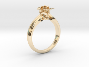 Flower Ring 42 (Contact to Add Stones) in 14k Gold Plated Brass