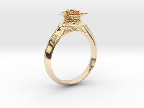 Flower Ring 43 (Contact to Add Stones) in 14k Gold Plated Brass