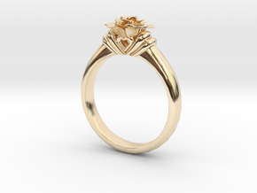 Flower Ring 46 (Contact to Add Stones) in 14k Gold Plated Brass