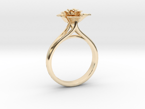 Flower Ring 12 (Contact to Add Stones) in 14k Gold Plated Brass