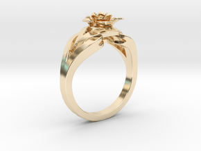 Flower Diamond Ring 203 (Contact to Add Stones) in 14k Gold Plated Brass