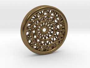 Triple Layered Spirograph Pendant in Natural Bronze