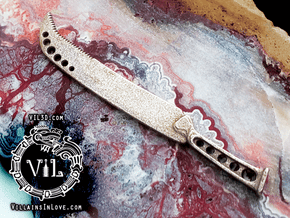 Part X Surgical MACHETE Pendant ⛧ VIL ⛧ in Polished Bronzed-Silver Steel