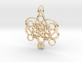 Infinite Heart Pendant in 14k Gold Plated Brass: Medium