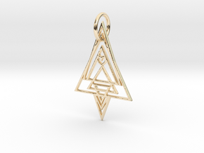 Geometria Pendant in 14k Gold Plated Brass: Medium