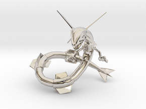 Rayquaza in Rhodium Plated Brass