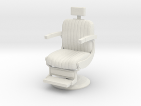 Barber chair 1/12 in White Natural Versatile Plastic