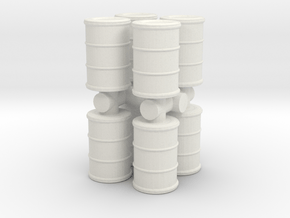 Oil Barrel (x8) 1/72 in White Natural Versatile Plastic