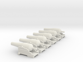 144 SIX NAVAL CANNON GAME in White Natural Versatile Plastic