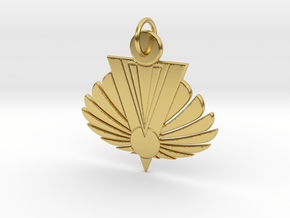 Phoenix Rising Pendant in Polished Brass: Large