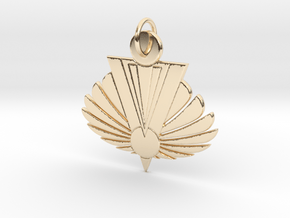 Phoenix Rising Pendant in 14k Gold Plated Brass: Large