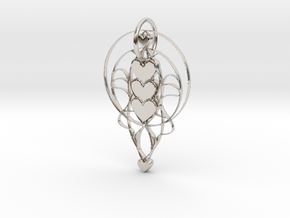 Trinity Heart Pendant in Platinum: Medium